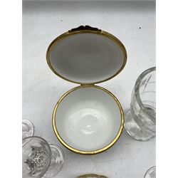 19th century Continental saucer, Sampson jar and cover, 19th century glass rummer etc 