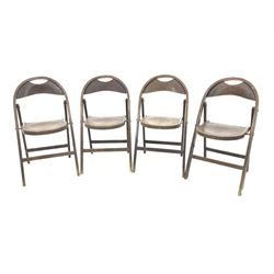 Set four early 20th century bentwood folding chairs W46cm