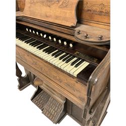 Early 20th century walnut cased American organ