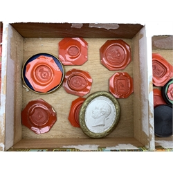 Box containing various wax seals etc 