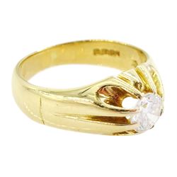18ct gold single stone round brilliant cut diamond ring, Sheffield 1974, diamond approx 0.60 carat