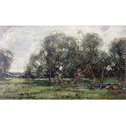 Kershaw Schofield (British 1872-1941): 'Near Sittingbourne', oil on canvas signed 29cm x 50cm