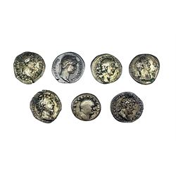 Seven silver Roman Denarius coins