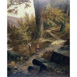 English School (early 20th century): Hansel and Gretel in the Wood, oil on canvas unsigned 63cm x 50cm