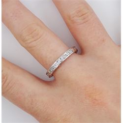18ct white gold rubover set round brilliant cut diamond full eternity ring, total diamond weight approx 0.55 carat