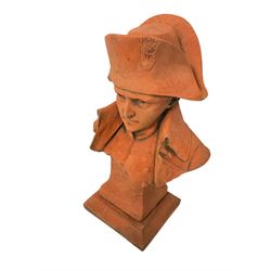 Terracotta finish garden or indoor bust ornament of Napoleon Bonaparte 