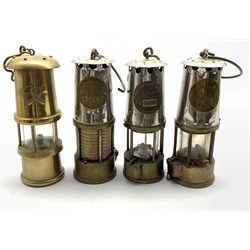  Three Eccles Protector lamp & Lighting Co. Miners lamps including Type GR.6 and a decorative brass example (4)  