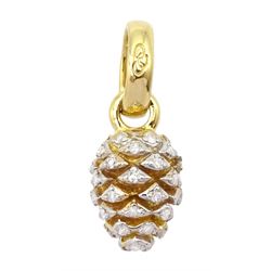 Links of London 18ct gold diamond acorn pendant / charm, hallmarked