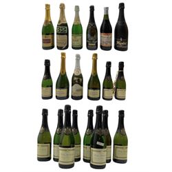 Eight bottles of Pol Acker sparkling wine 75cl, three half bottles and other sparkling wine including Veuve du Vernay, Pol Clement etc (20)