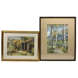 John Arthur Dees (Northern British 1875-1959): 'East Halton Lincolnshire' and 'Woodland Paths Ambleside - Cumbria', two watercolours signed, titled verso, the latter exb. Laing Art Gallery 1945 max 39cm x 28cm (2)
Provenance: from family of artist