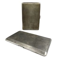 Engine turned silver cigarette case, the interior with inscription Birmingham 1938, and another Birmingham 1940 13oz