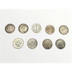 King George IV 1822 crown coin, George V 1935 crown, George VI 1937 crown and six Queen Elizabeth II commemorative crowns (9)