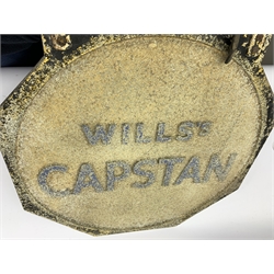 Wills's Capstan cast aluminium octagonal advertising sign, H54cm including hanging mounts, W45cm