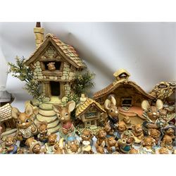 Collection of Pendelfin stoneware rabbits to include 6 large figures, dioramas etc in four boxes