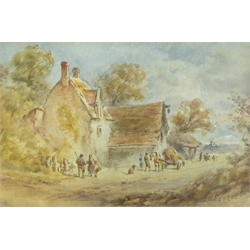  James W Ferguson (Scottish exh.1915-1963): Horse Pulling the Hay Wagon, watercolour signed 13cm x 20cm, and After JMW Turner (British 1775-1851): The Fighting Temeraire, watercolour unsigned 17cm x 25cm (2)  