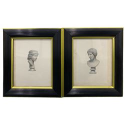 After John Taylor Wedgwood (British 1782 - 1856): 'The Young Bacchus' Bust and Classical Maiden Bust, pair proof engravings former signed in the plate 26cm x 21cm (2)