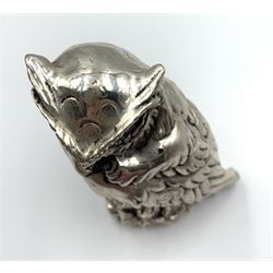 Cypriot filled silver model of an owl, stamped 925 H13cm 