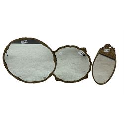 Three gilt framed wall mirrors, the largest - D62cm