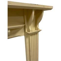 Cream pained mantle place or fire surround, fluted uprights