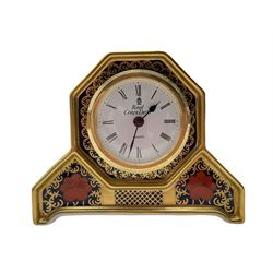 Royal Crown Derby Old Imari clock with Quartz movement, no. 1128 H11cm