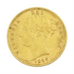Queen Victoria 1885 gold half sovereign coin