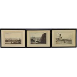 William Daniell RA (British 1769-1837): 'The Townsend Mill' 'Seacombe Ferry' and 'Liverpool taken from the opposite side of the River', set three hand-coloured aquatints pub. 1815, 23cm x 31cm (3)