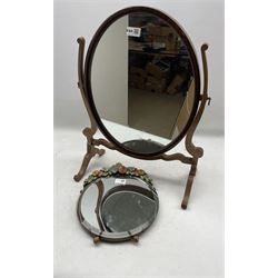 Barbolla dressing table mirror and swing mirror in mahogany frame