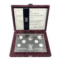 The Royal Mint United Kingdom 1996 silver proof anniversary coin collection, number 489, cased with certificate