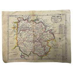 Robert Morden (British c.1650-1703): 'Comitatus Rotelandiae tabula Nova & Aucta' (Rutland) 'Shropshire' (2) 'Herefordshire' (2 -regular and miniature) 'Leicestershire' and 'Nottinghamshire', seven 17th/18th century engraved maps max 36cm x 42cm (7) (unframed)