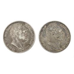 William IIII 1834 and 1836 halfcrown coins