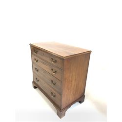Georgian mahogany chest fitted with four long graduated cock beaded drawers, raised on bracket supports W87cm H86cm, D50cm