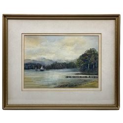 Pam Greaves (British 20th century): 'Windermere from Waterhead', watercolour signed, labelled verso 25cm x 35cm
