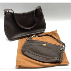 Loewe brown leather handbag with dustbag, together with a Celine brown leather handbag (2)