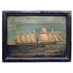 English School (early 20th century): Ship portrait of 'The Celebrated Auxiliary Steam Clipper Great Britain', oil on panel unsigned, titled 25cm x 36cm