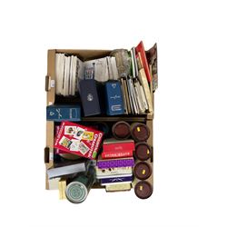 Great British and World stamps, including loose on pieces,  various first day covers, many with special postmarks and printed addresses, small number of presentation packs, reference materials etc, in two boxes