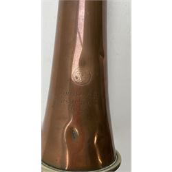 Army & Navy copper and nickel coaching horn, L101cm