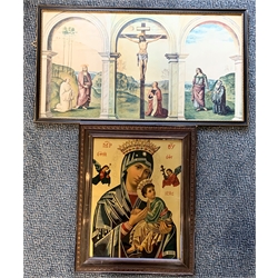 Framed Russian religious print, 39cm x 29cm and one other religious print (2)
