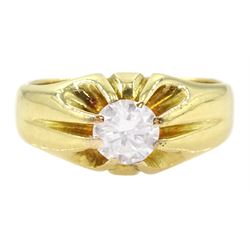 18ct gold single stone round brilliant cut diamond ring, Sheffield 1974, diamond approx 0.60 carat