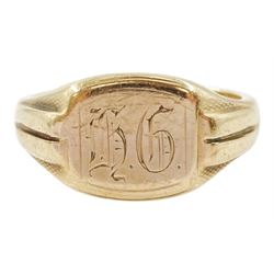 9ct gold monogrammed, signet ring, hallmarked