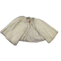 Pierre Cardin dress, velvet coat and an ermine shawl