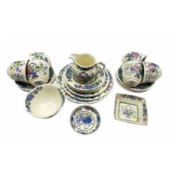 Masons Strathmore tea wares comprising six cups and saucers, milk jug, sugar bowl, five tea plates, five other various sized plates and two small dishes