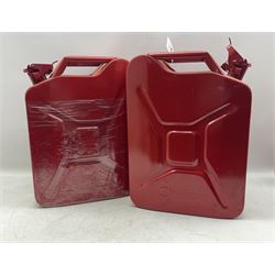 Two red finish jerry cans (2)