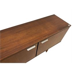 Arthur Edwards for White & Newton - mid-20th century teak sideboard, fitted with five graduating drawers beside a double cupboard enclosing two shaped shelves