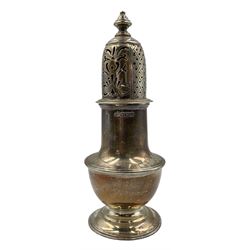Late Victorian silver vase shape sugar caster H17cm Sheffield 1897 Maker Henry Stratford 