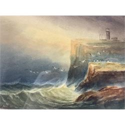 A Smith (British early 20th century): Lighthouse at Flamborough Head, watercolour signed 15cm x 20cm