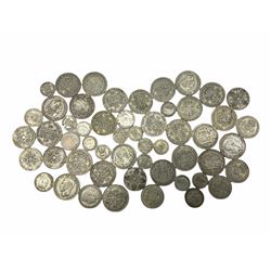 Approximately 500 grams of pre 1947 Great British silver coins, including half crowns, florins / two shillings, shillings and sixpences