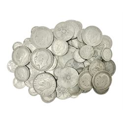 Approximately 440 grams of pre 1947 Great British silver coins, including florins, halfcrowns etc
