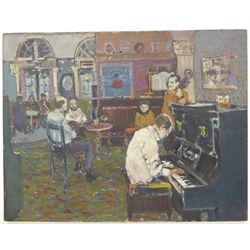  British School (20th century): In the Pub, oil on canvas unsigned 71cm x 91cm  