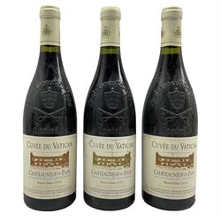 Three bottles of Chateauneuf-du-Pape Cuvee du Vatican Reserve Sixtine 2000, 750ml 14% vol (3)