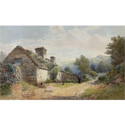 Frederick Boisseree (British fl.1870's): Rural Cottage with Figure, watercolour signed 21cm x 35cm